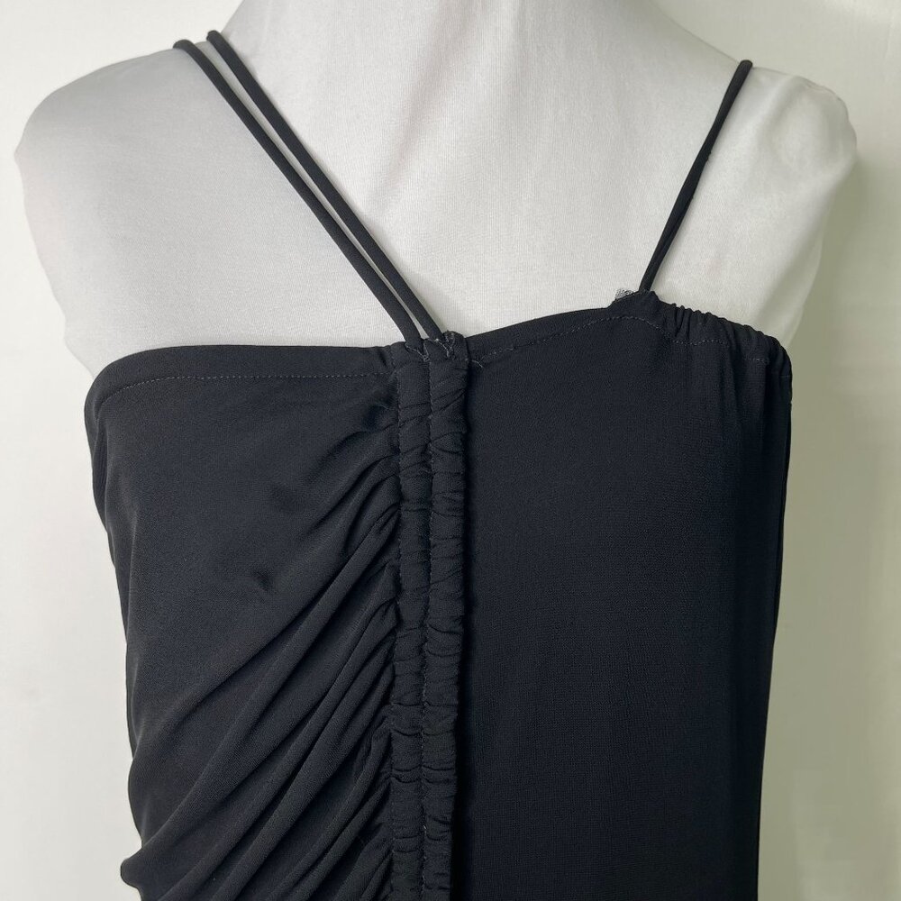 Vintage MARTIN MARGIELA Women's Black Spaghetti Straps Ruffled Mini Dress 42 IT - Picture 2 of 12